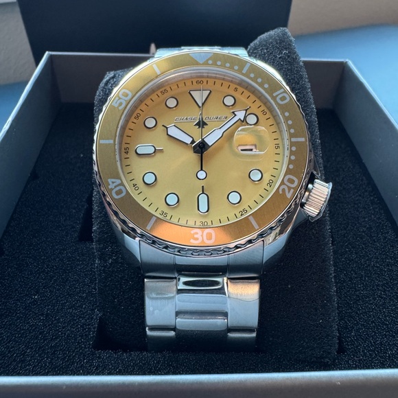 Chase Durer CDW-0149 Men's Watch 46mm Silver/Khaki Luminous Dial - New! - Picture 4 of 8